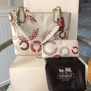 Coach Madison Whipstitch Tote & Matching Wallet